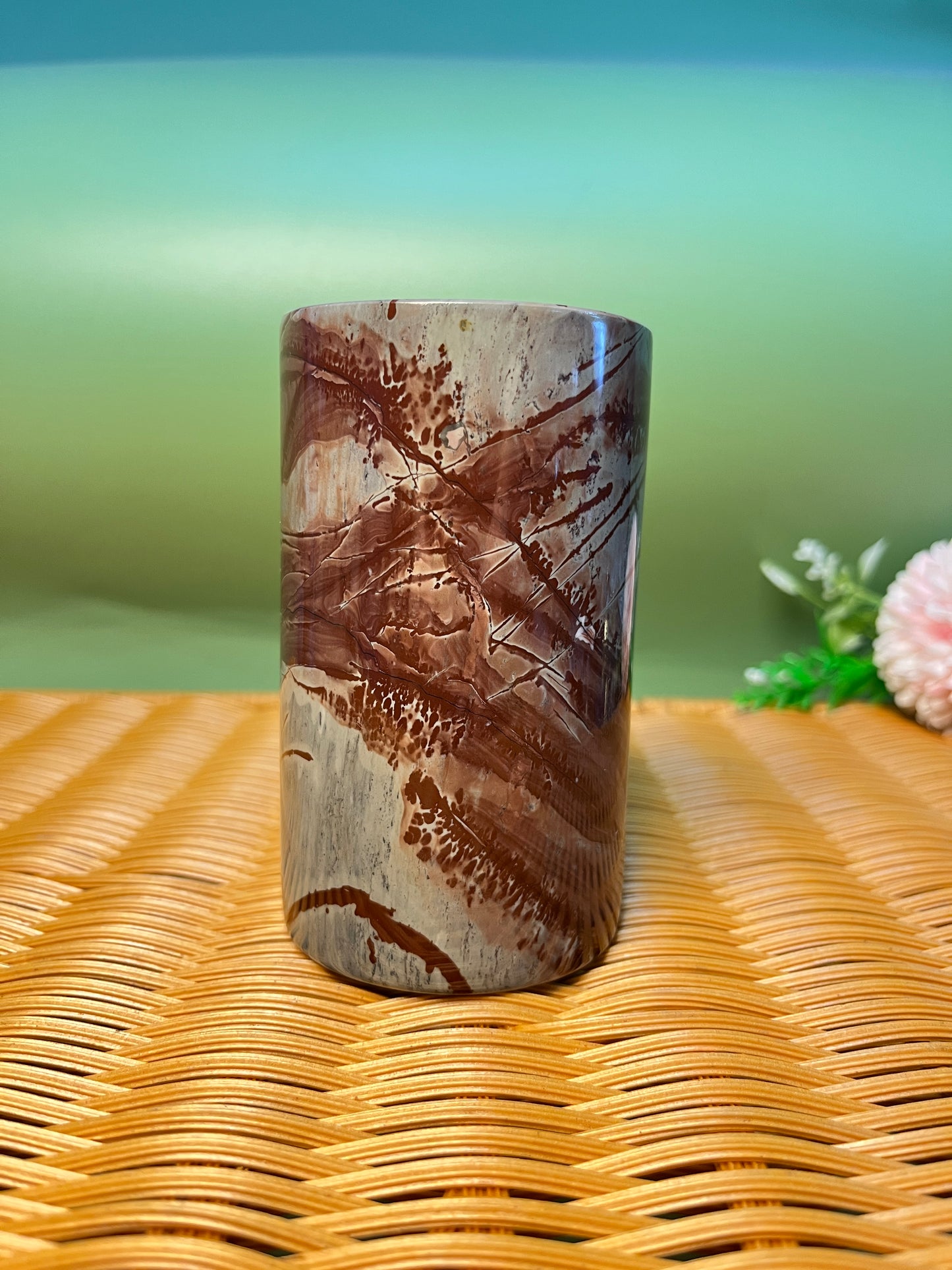 E1001 Picture jasper pen holder