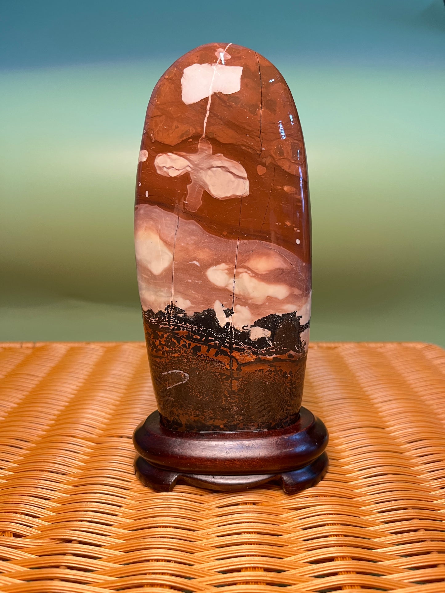 H1004 Picture jasper free form on holder