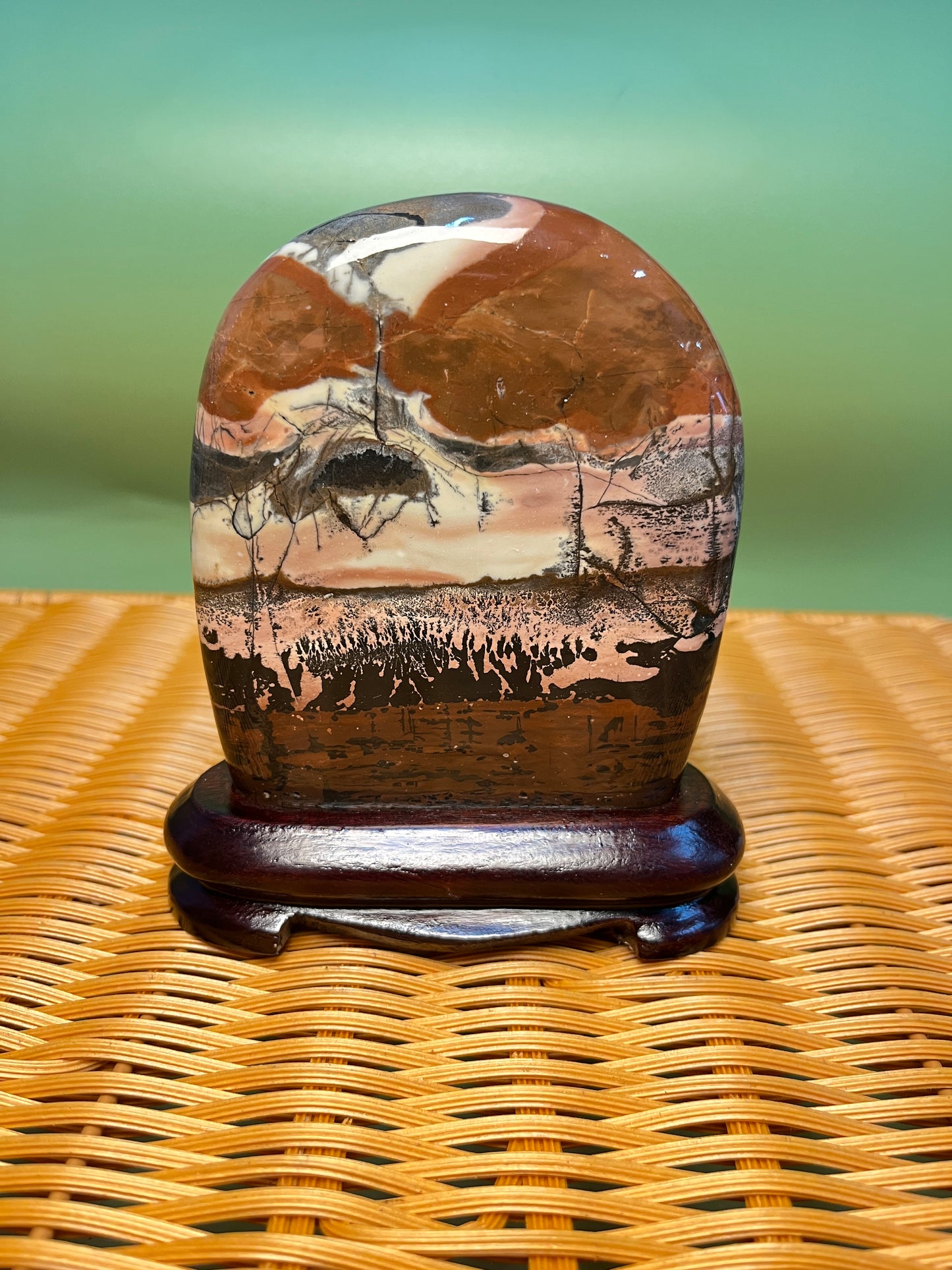 H1006 Picture jasper free form on holder