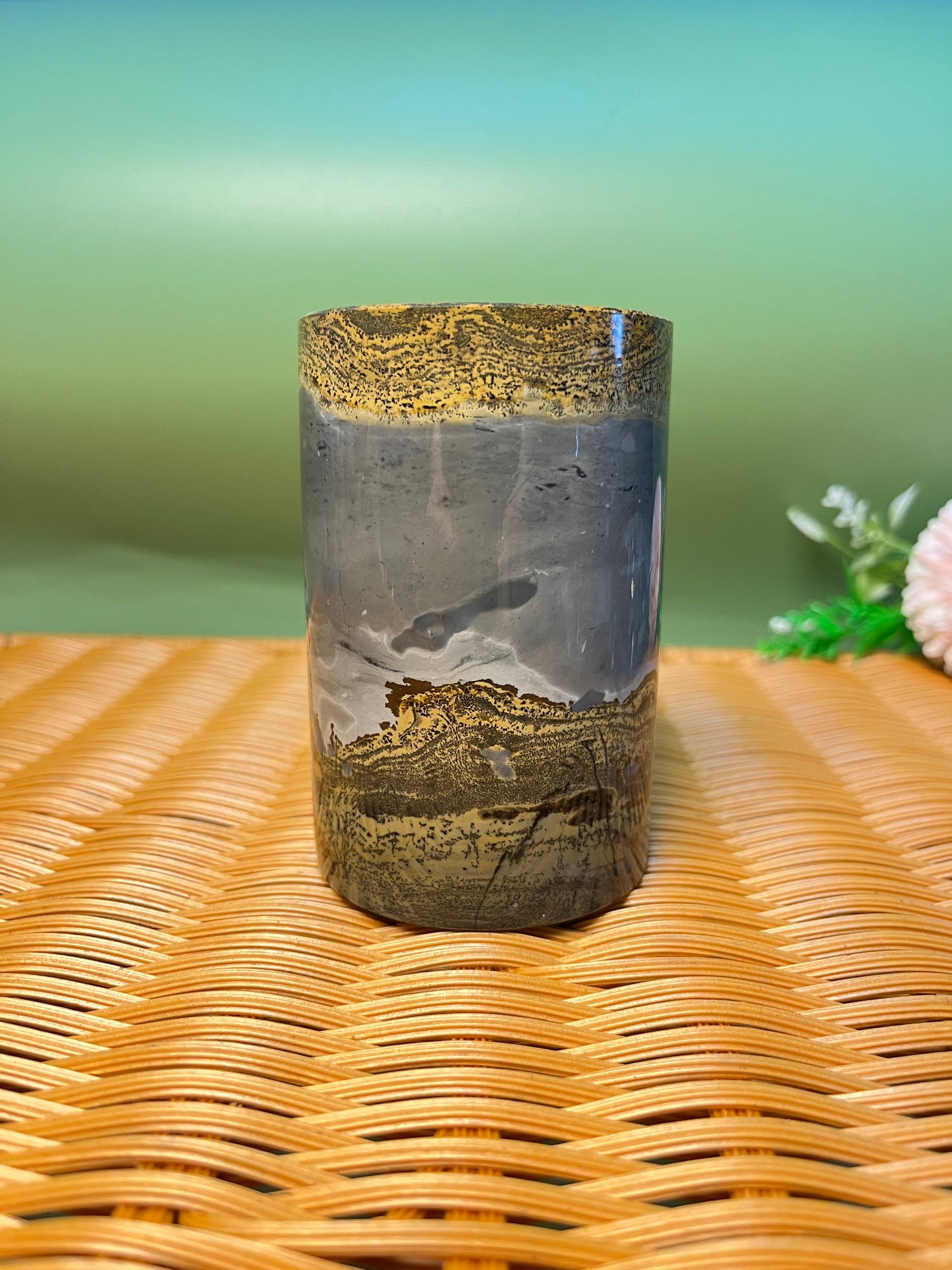 E1008 Picture jasper pen holder