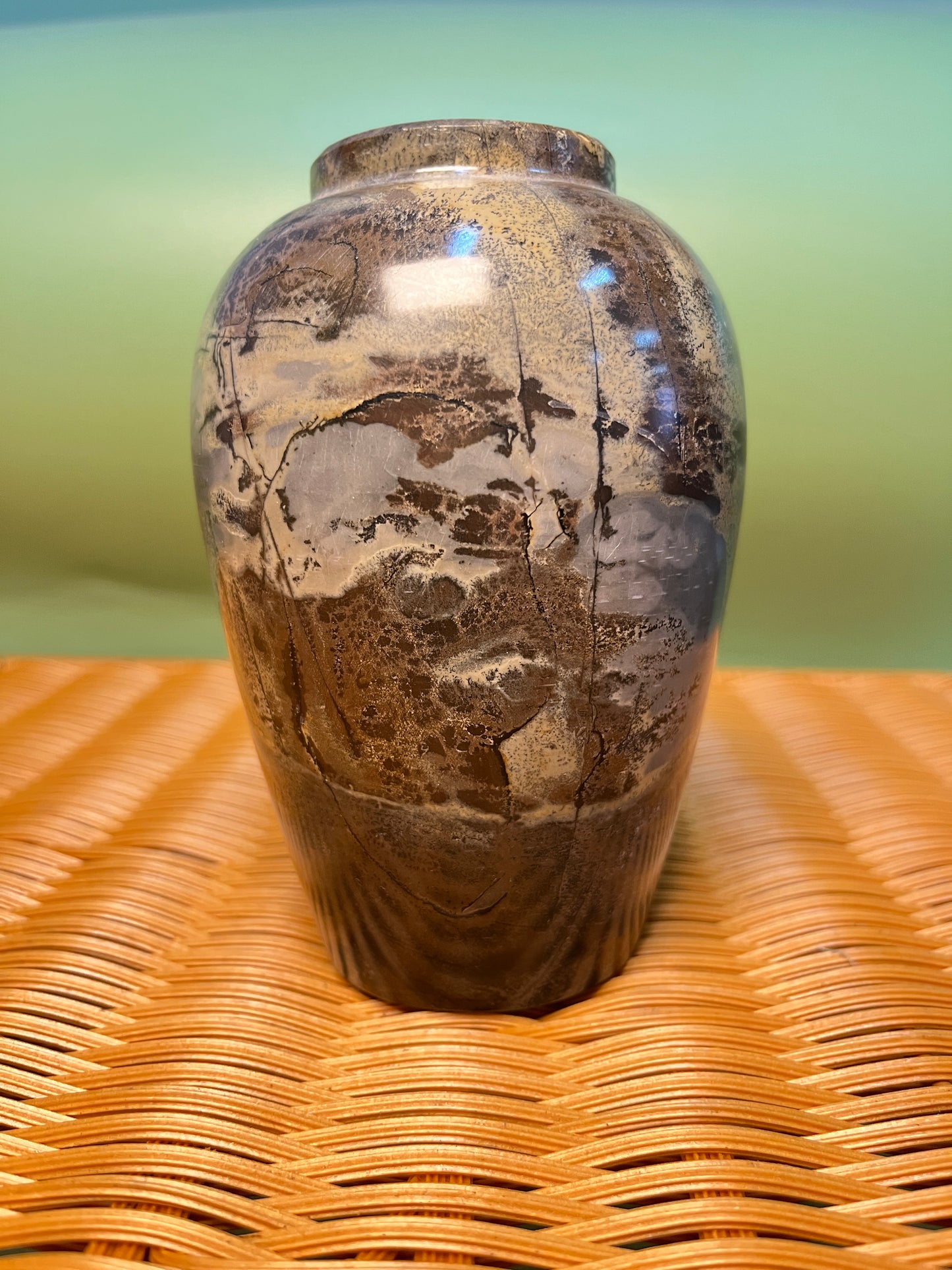 1007 Picture jasper chubby vase