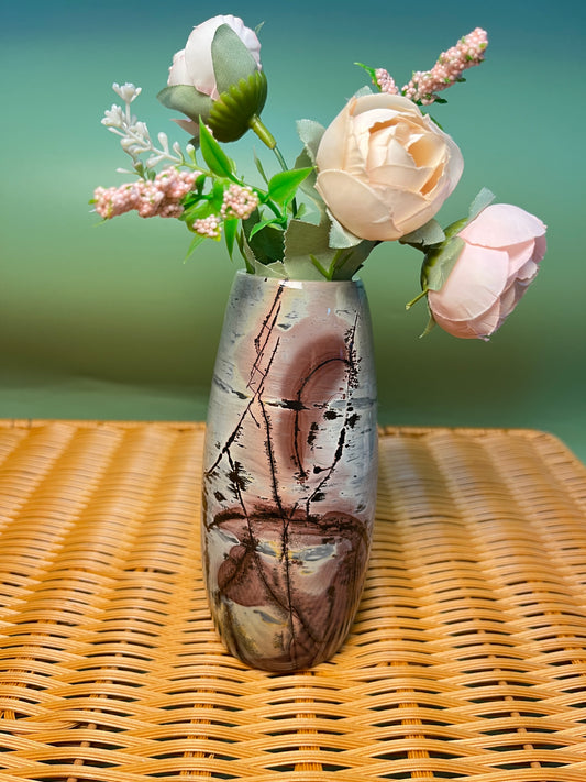 Picture jasper vase F1013