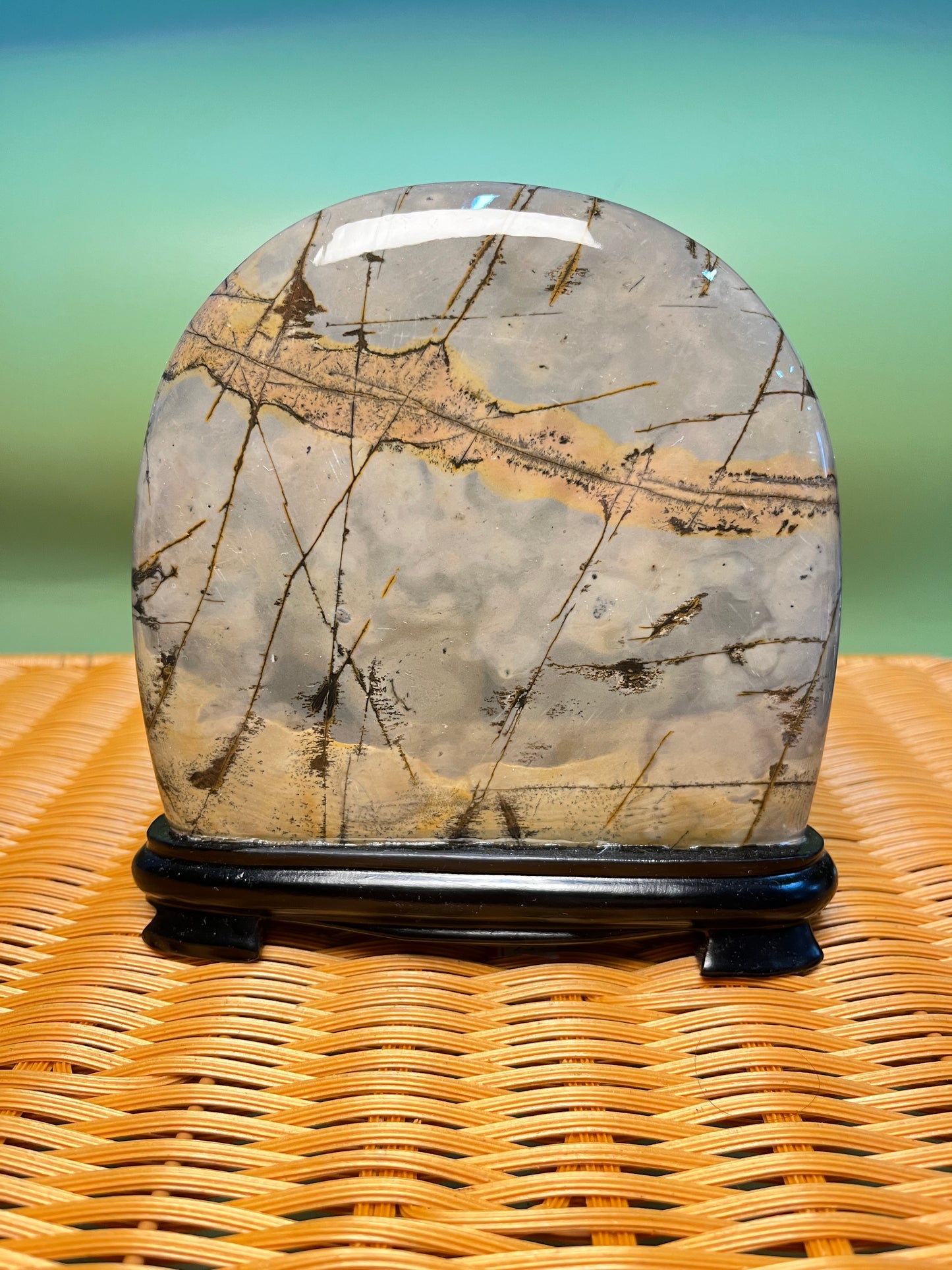 H1012 Picture jasper free form on holder