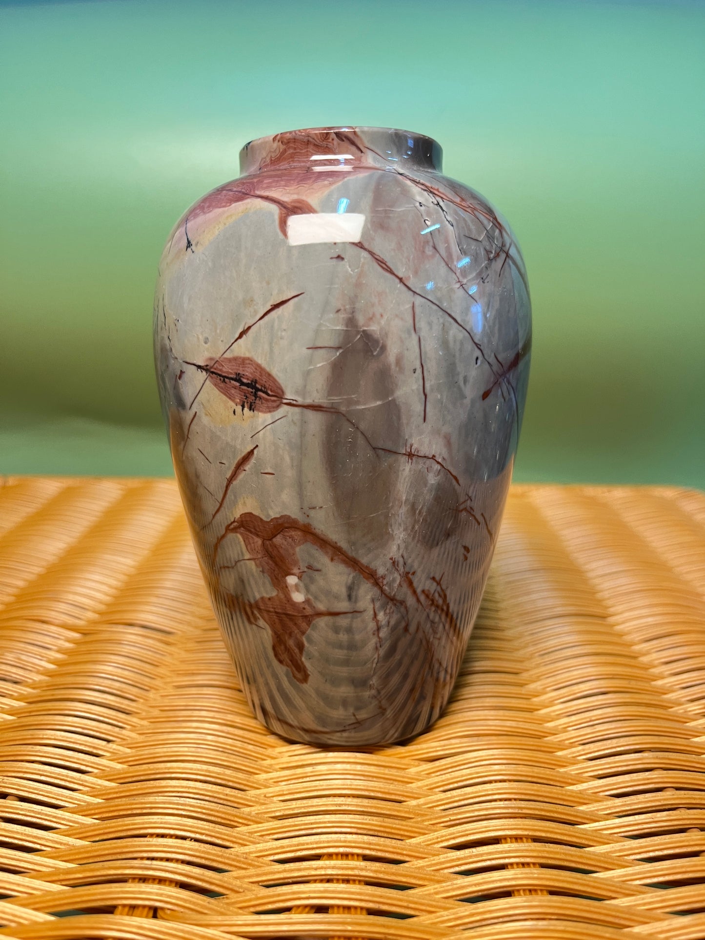 1004 Picture jasper chubby vase