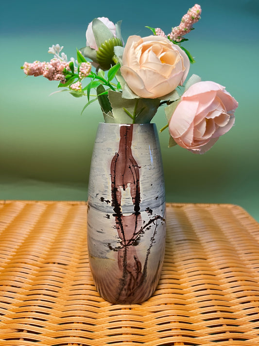Picture jasper vase F1016