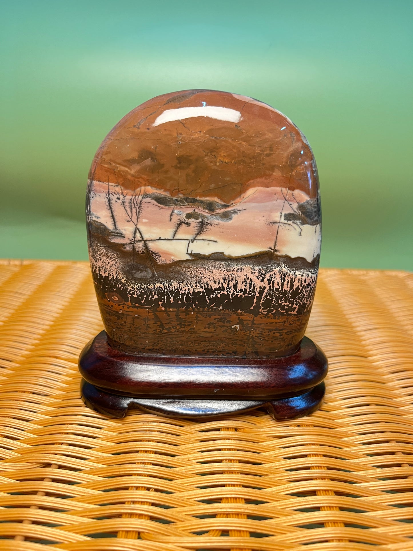 H1006 Picture jasper free form on holder