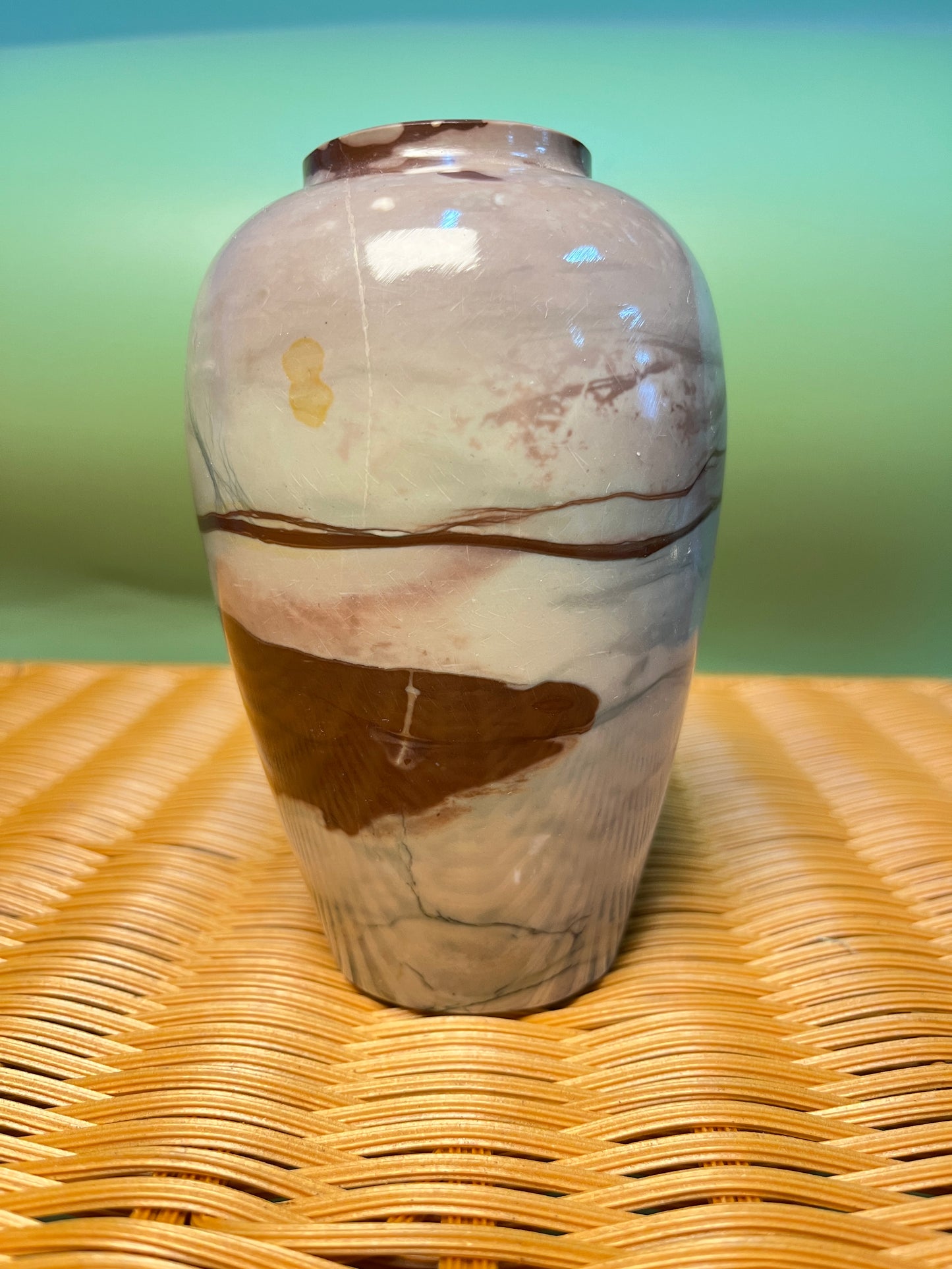 F1008 Picture jasper chubby vase