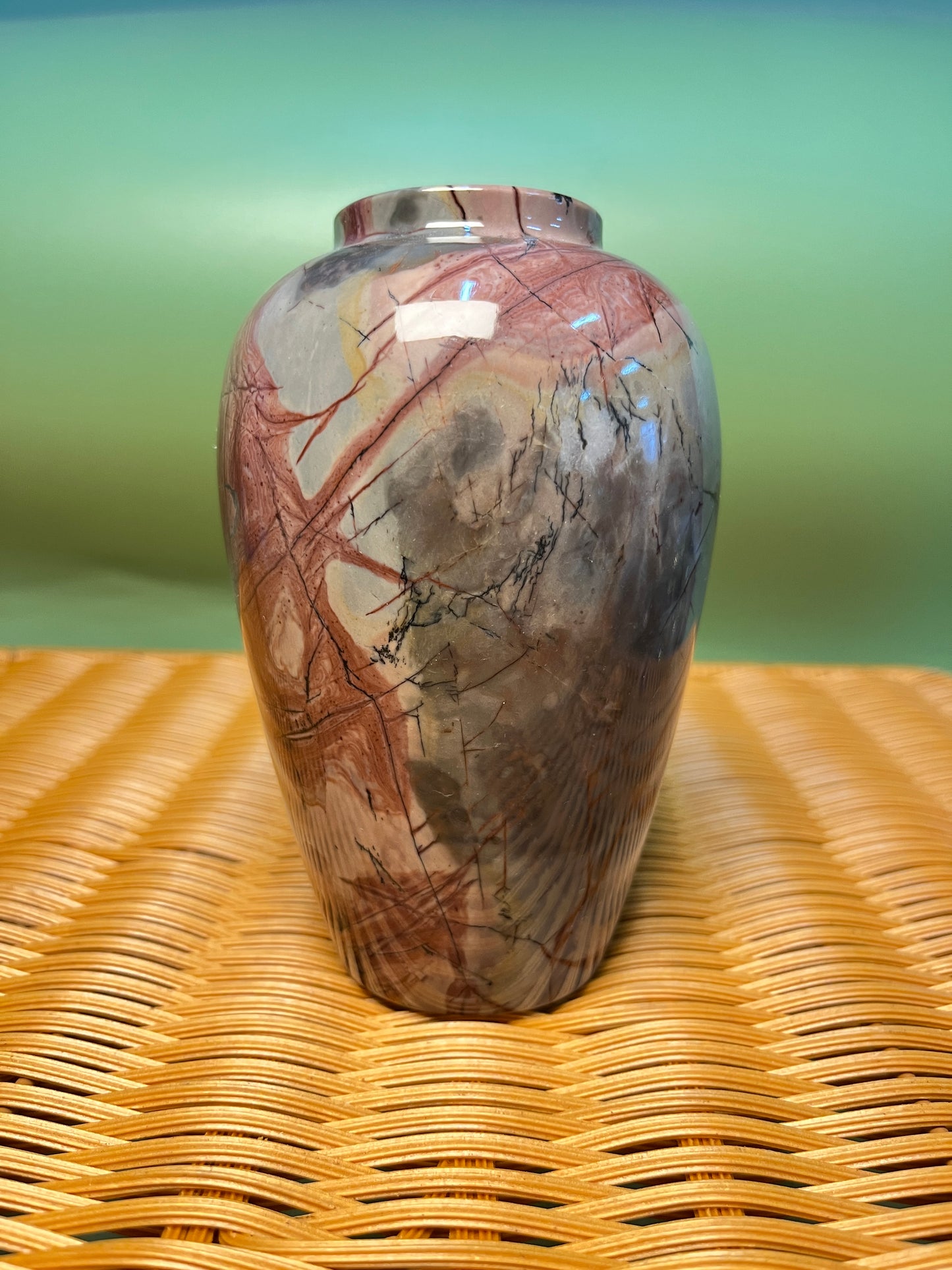 1004 Picture jasper chubby vase