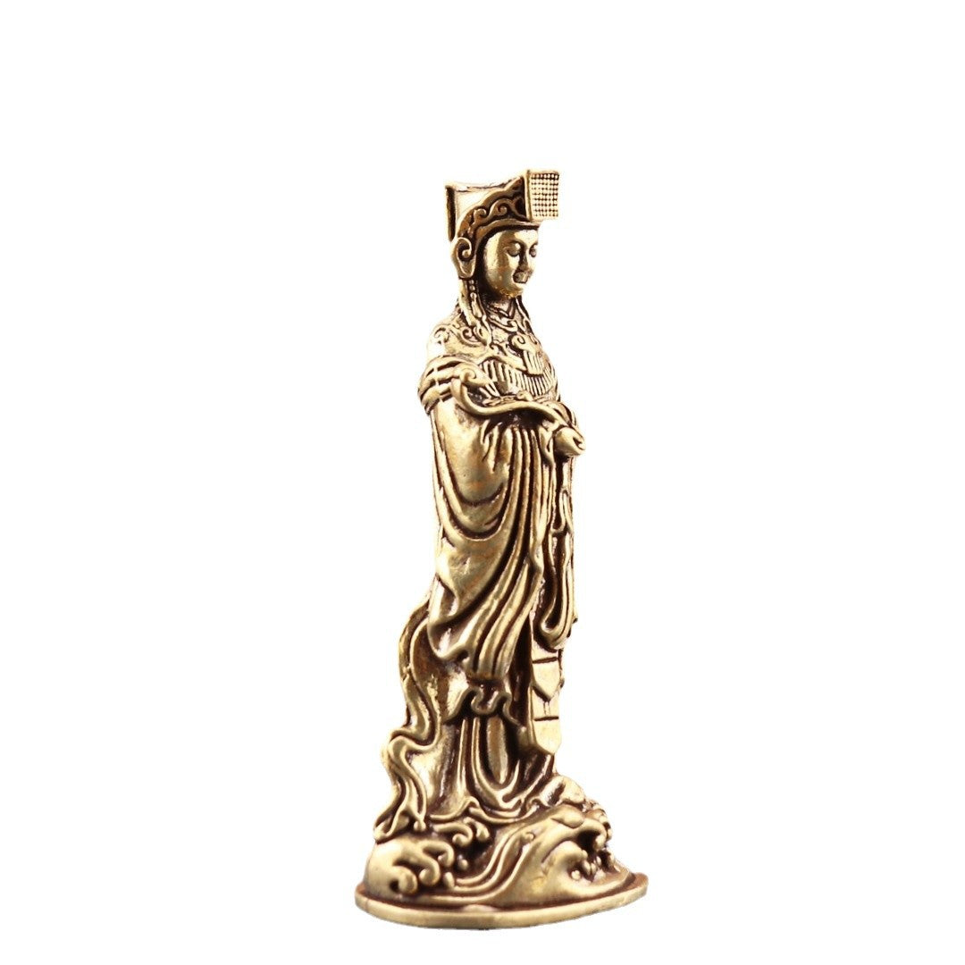Brass standing sea goddess (Mazu)