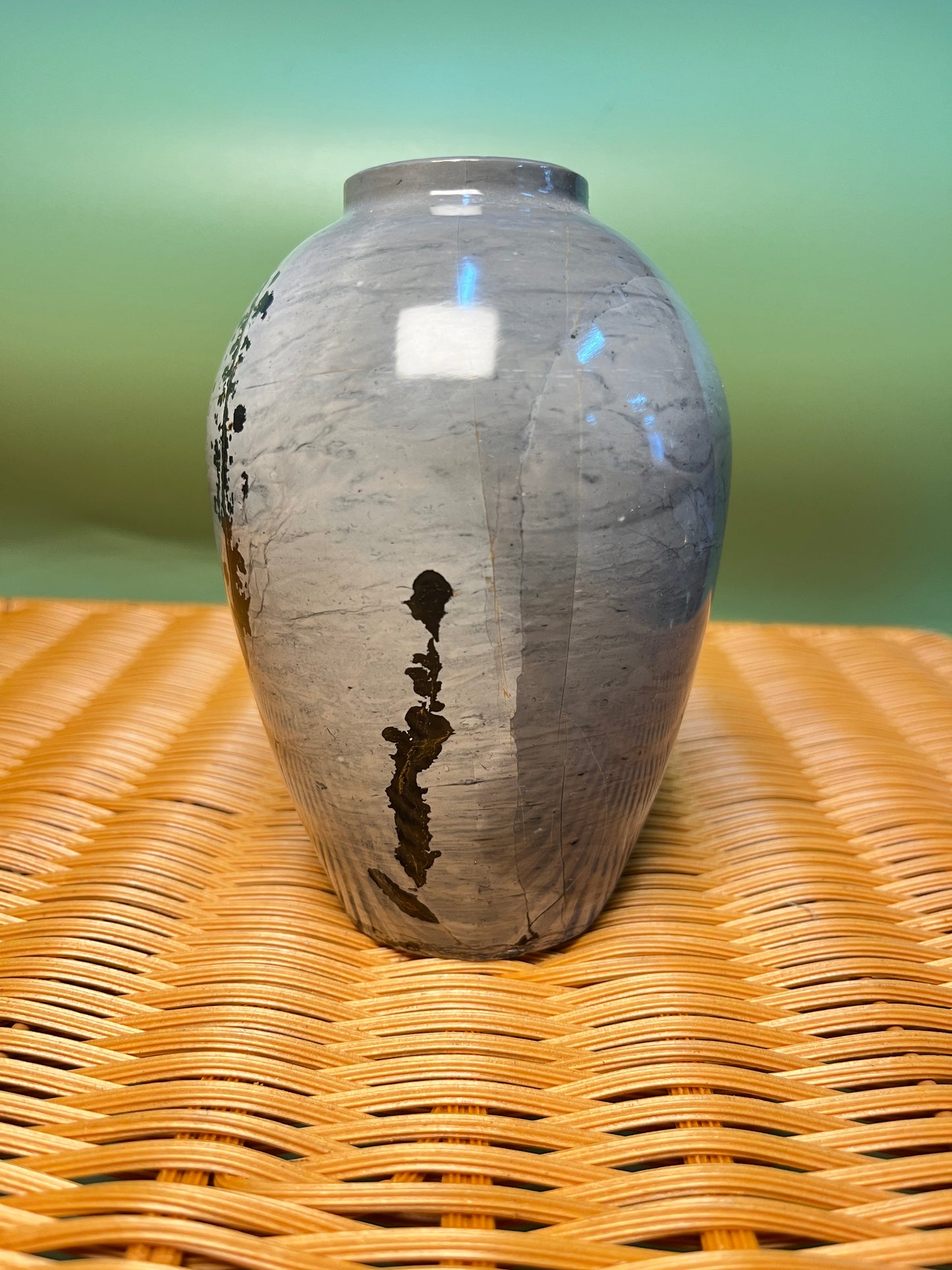 1005 Picture jasper chubby vase