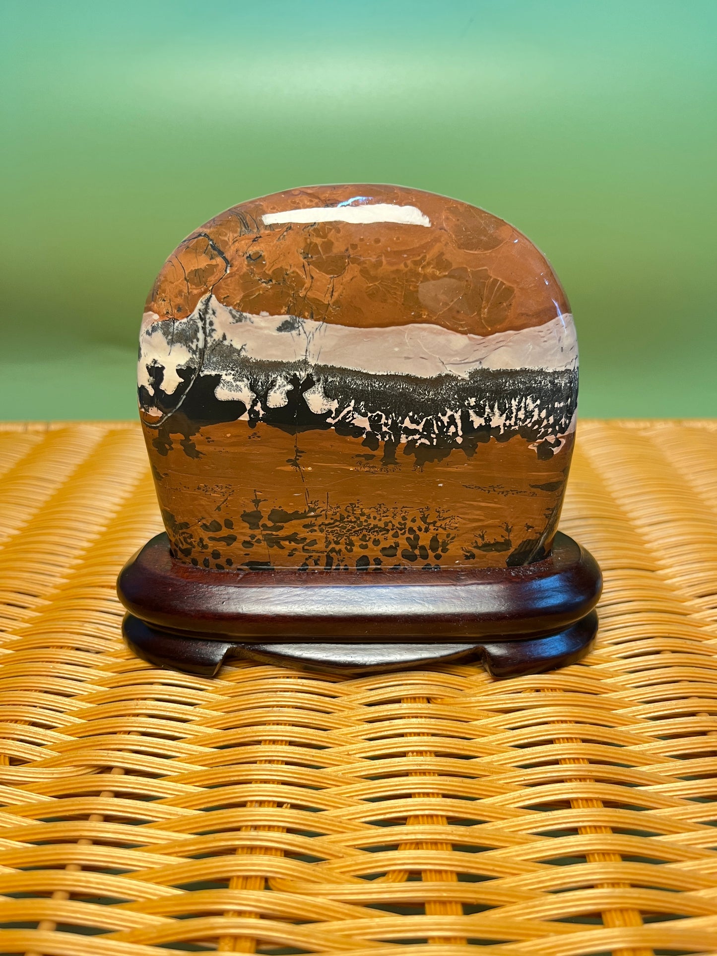 H1007 Picture jasper free form on holder