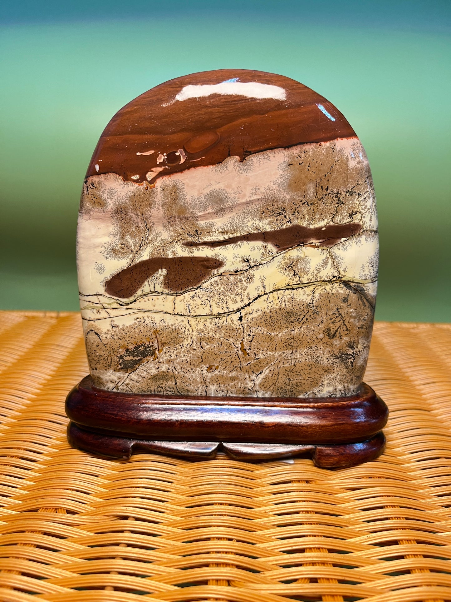 H1017 Picture jasper free form on holder
