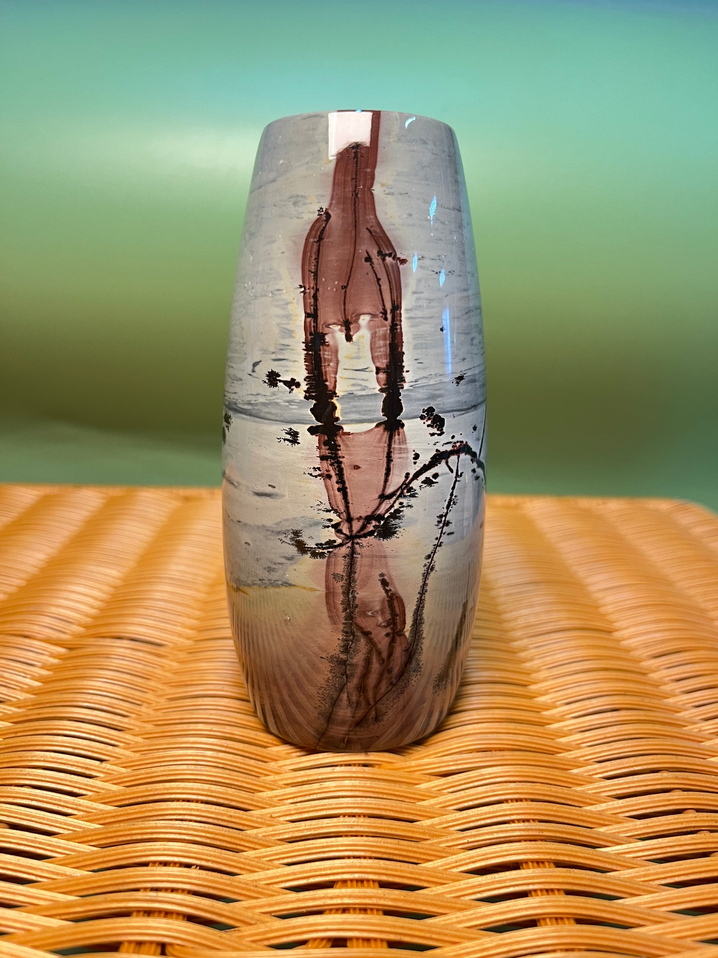 Picture jasper vase F1016