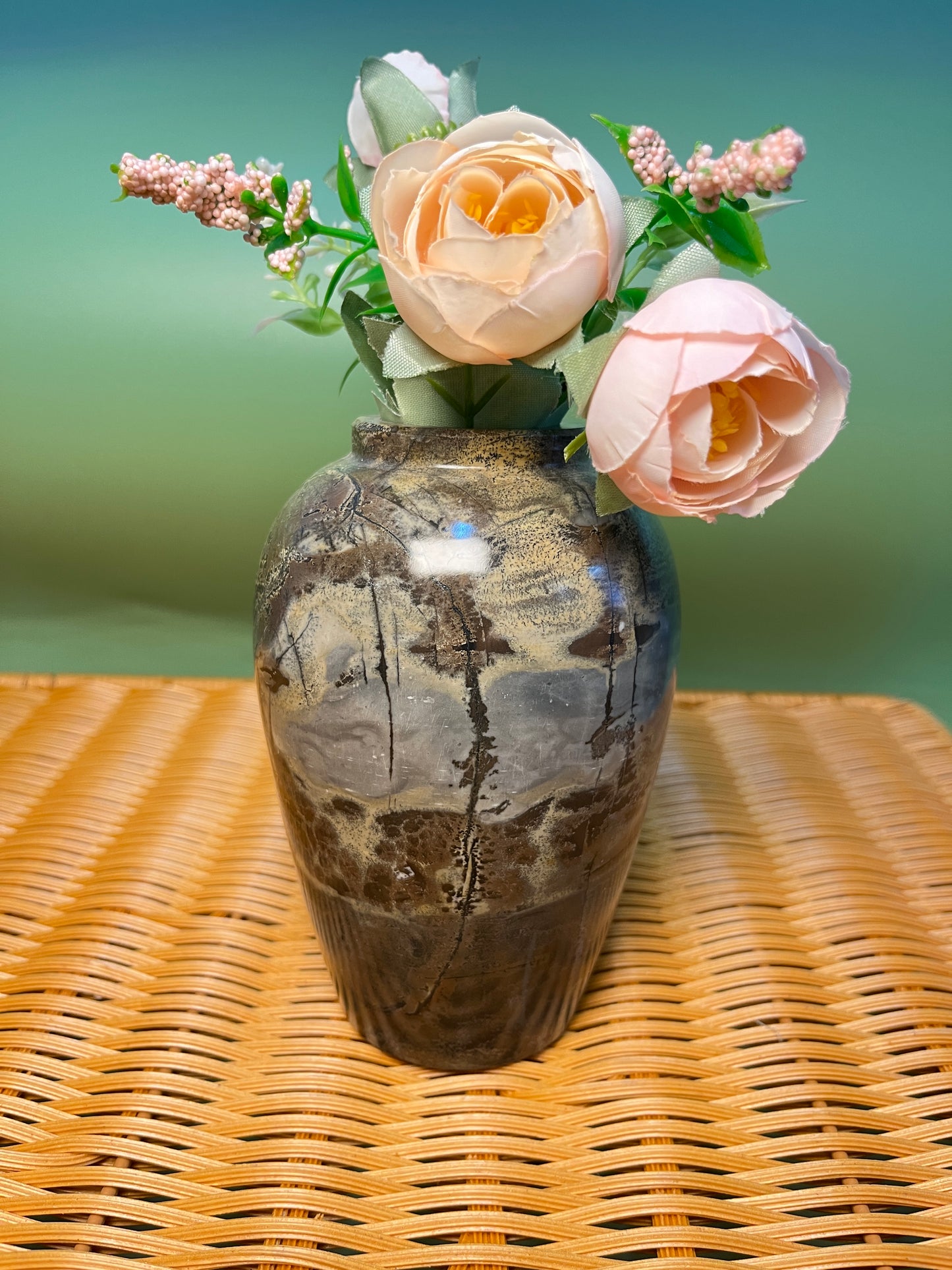 1007 Picture jasper chubby vase