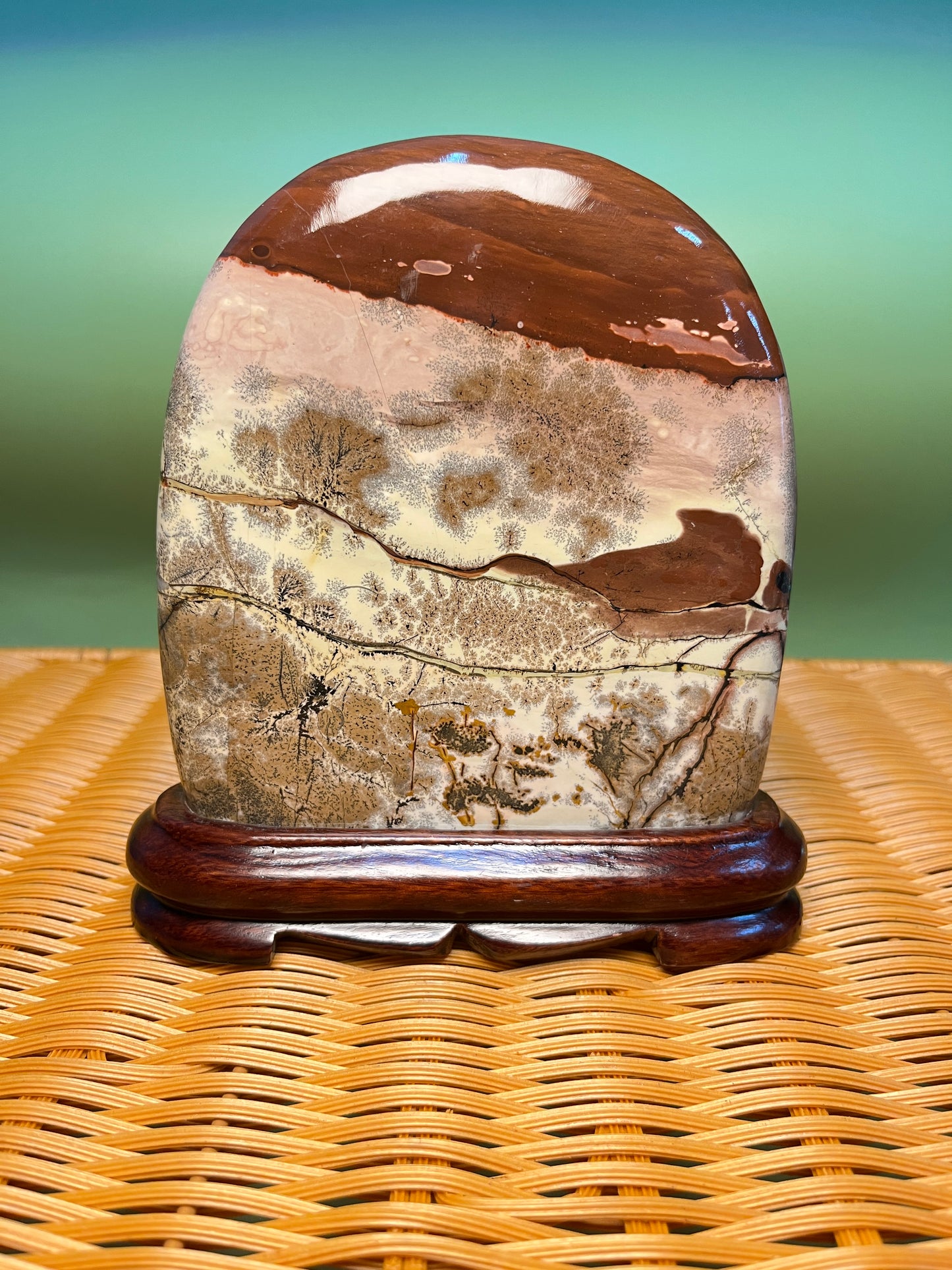 H1017 Picture jasper free form on holder