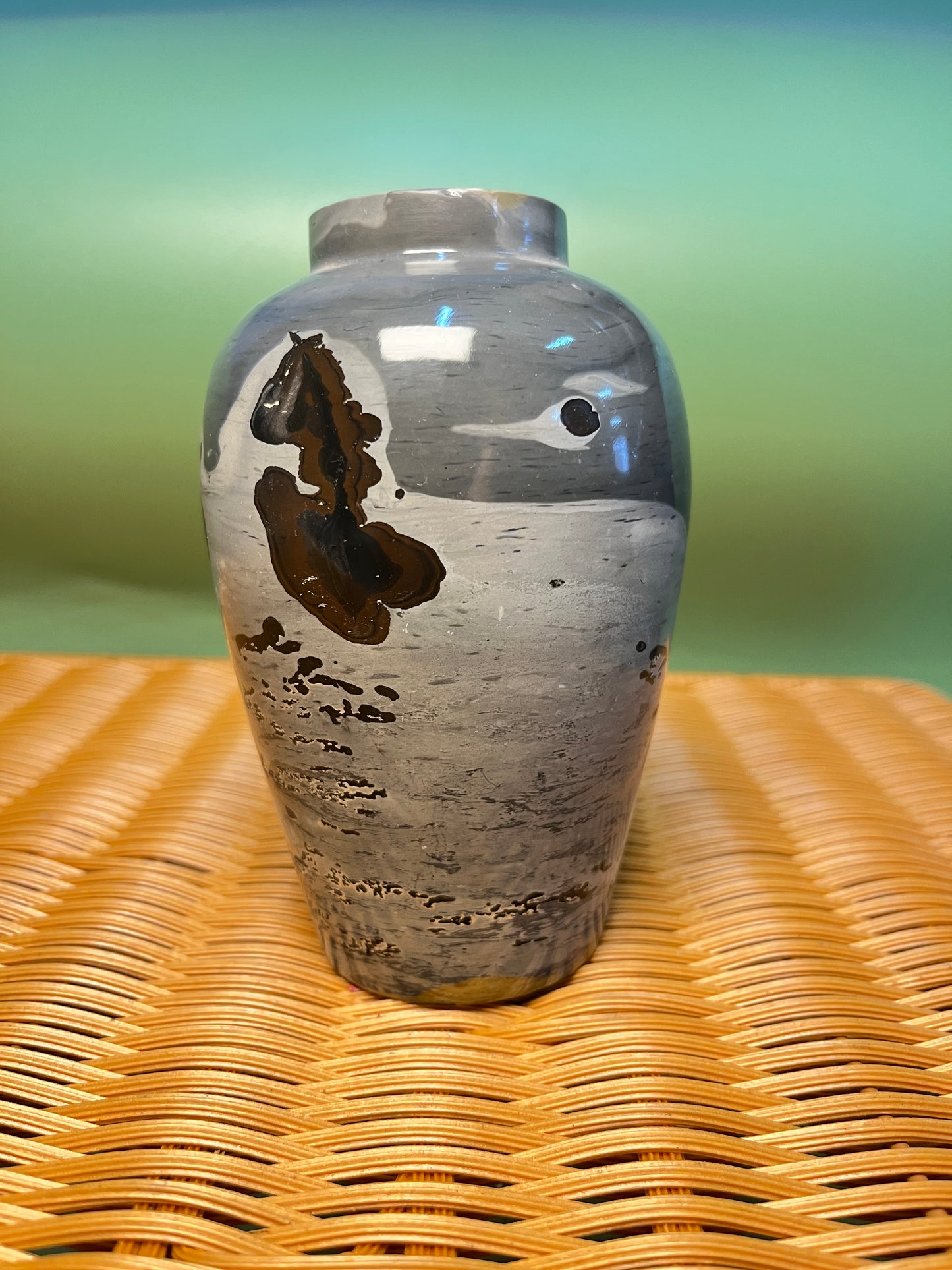 1002 Picture jasper chubby vase
