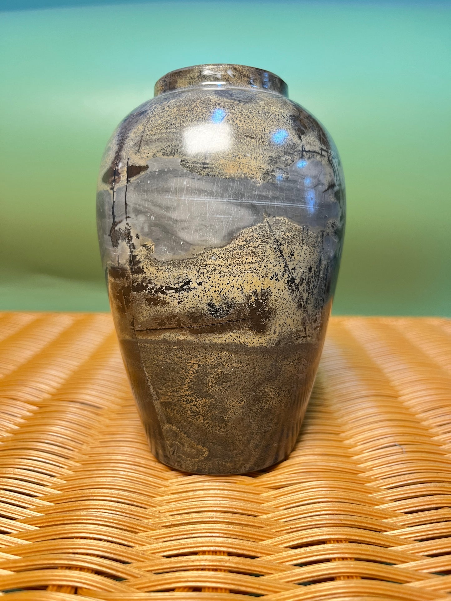 1007 Picture jasper chubby vase