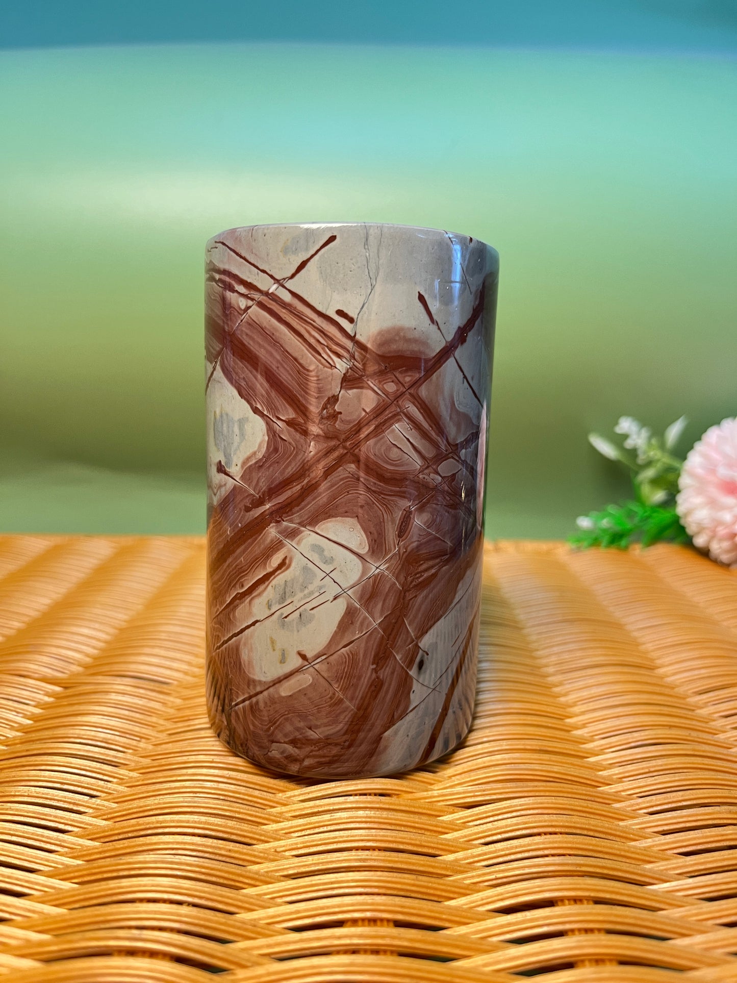 E1001 Picture jasper pen holder