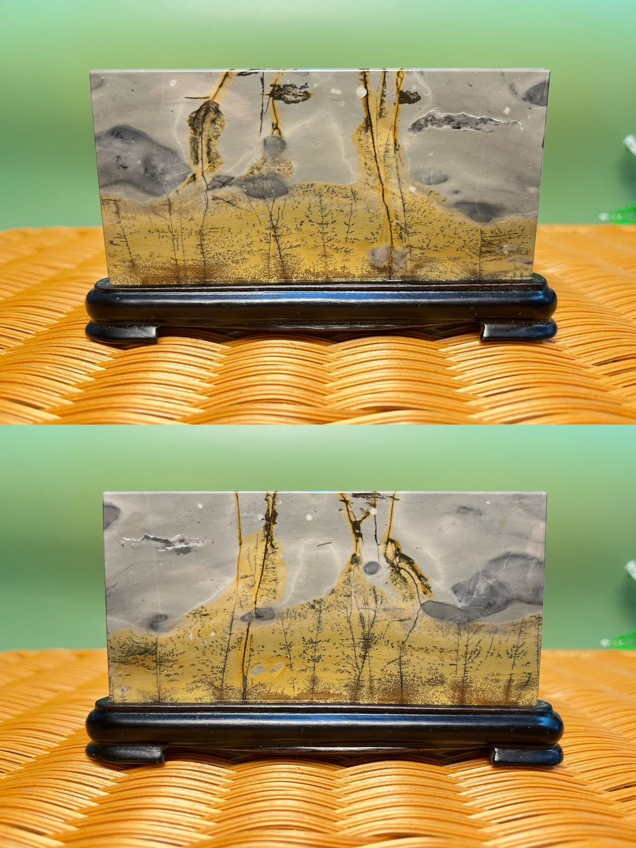 A1002 picture jasper slab 7X12CM with holder