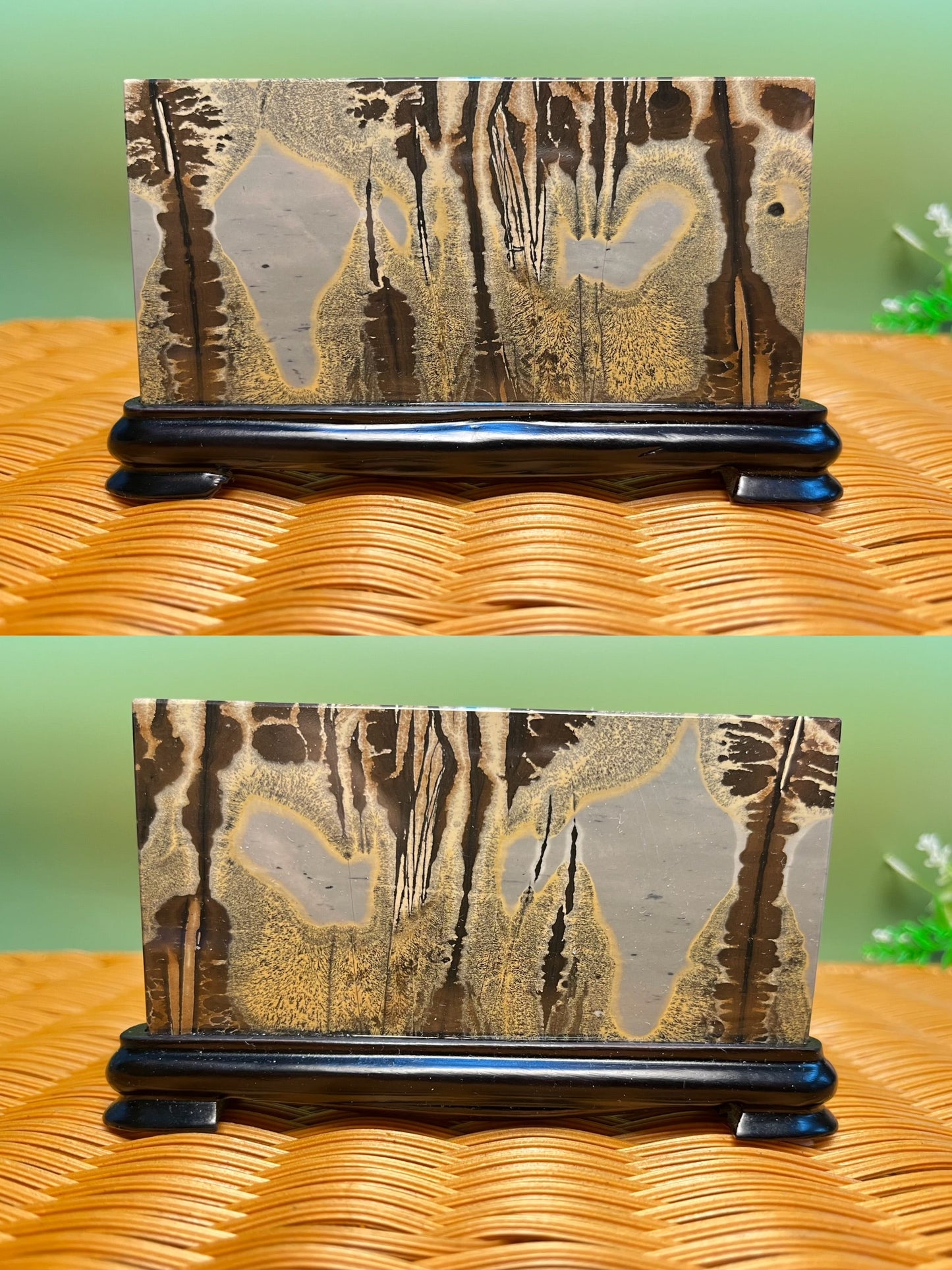A1029 picture jasper slab 7X12CM with holder