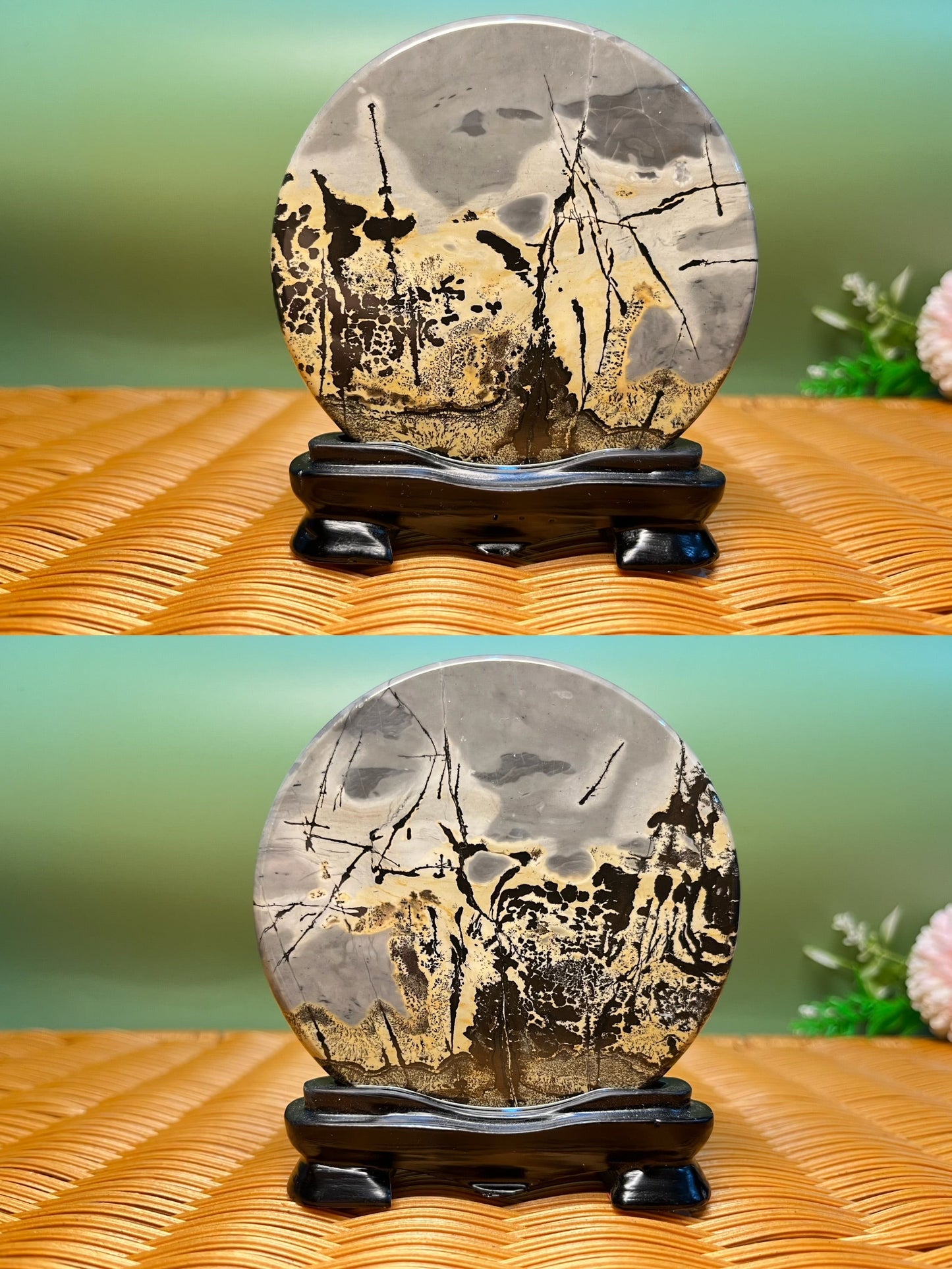 B1007 Picture jasper round slab