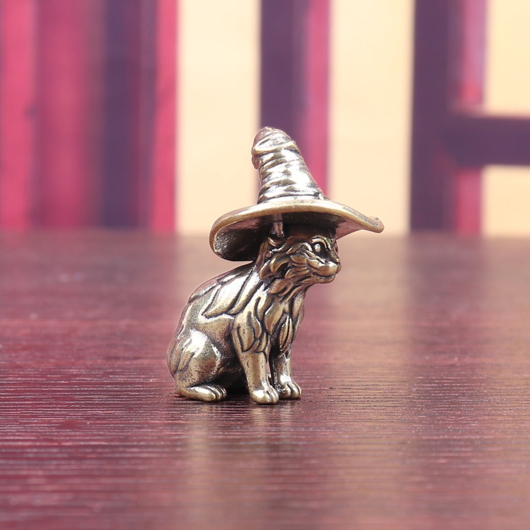 Brass witchy kitty
