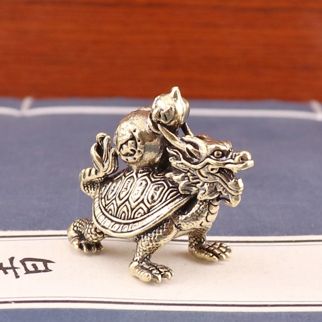 Brass dragon turtle with Hulu (gourd)