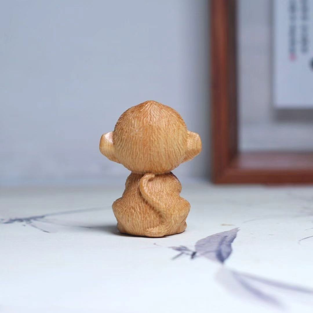 4.5CM Arborvitae wood cute baby monkey