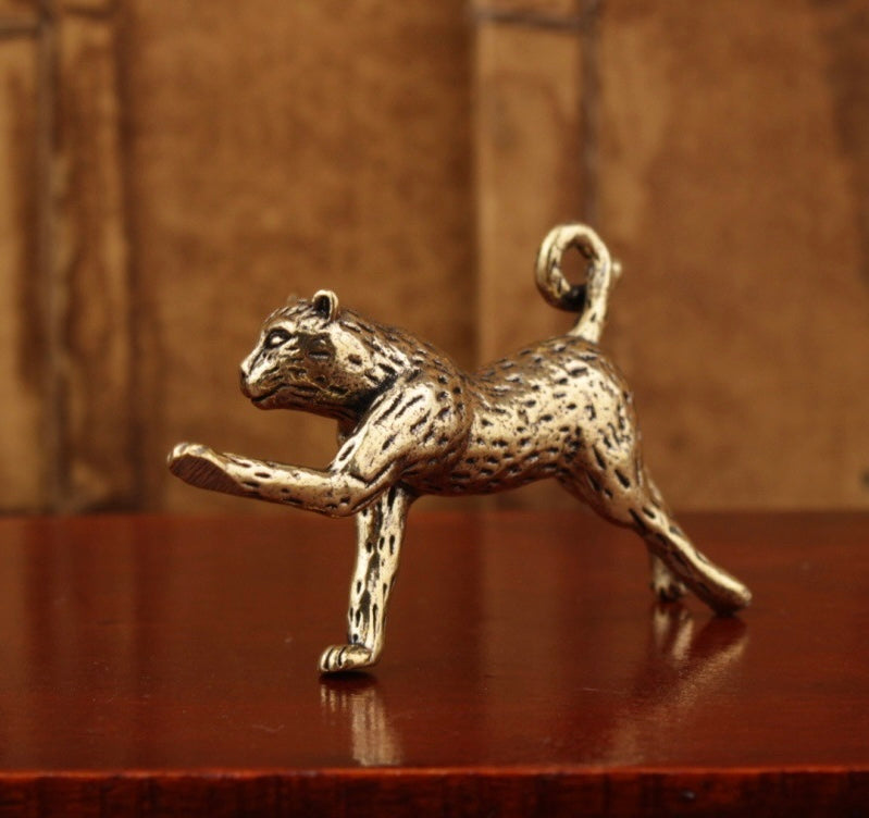 Brass cute leopard
