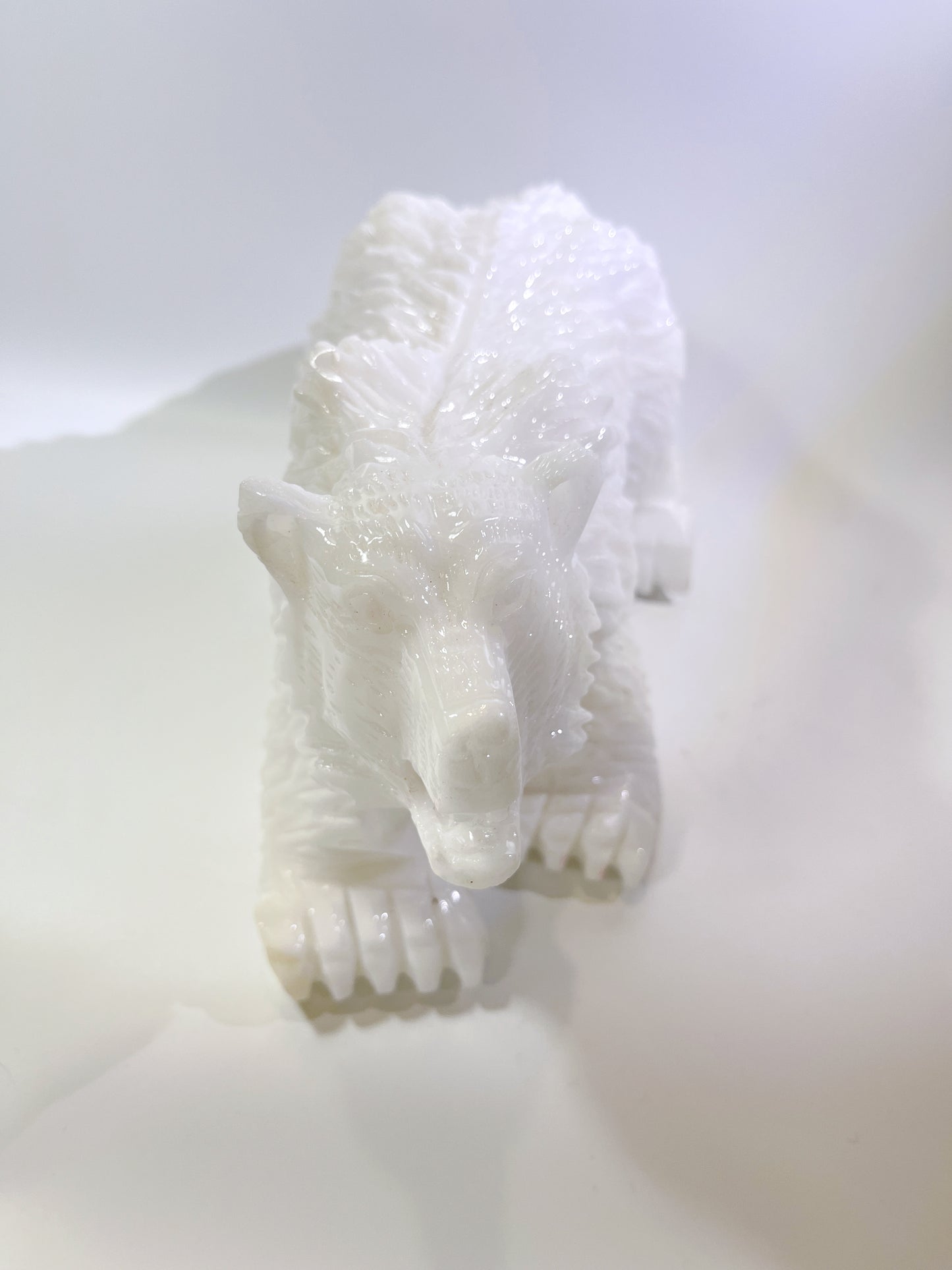 Big-sized White Jade Polar Bear