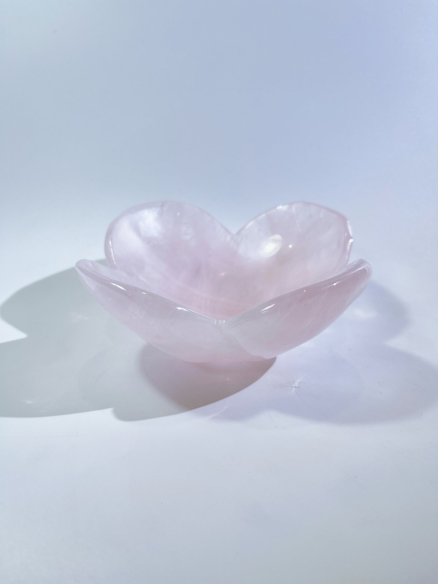 Rose Quartz Petal Shaped Bowl