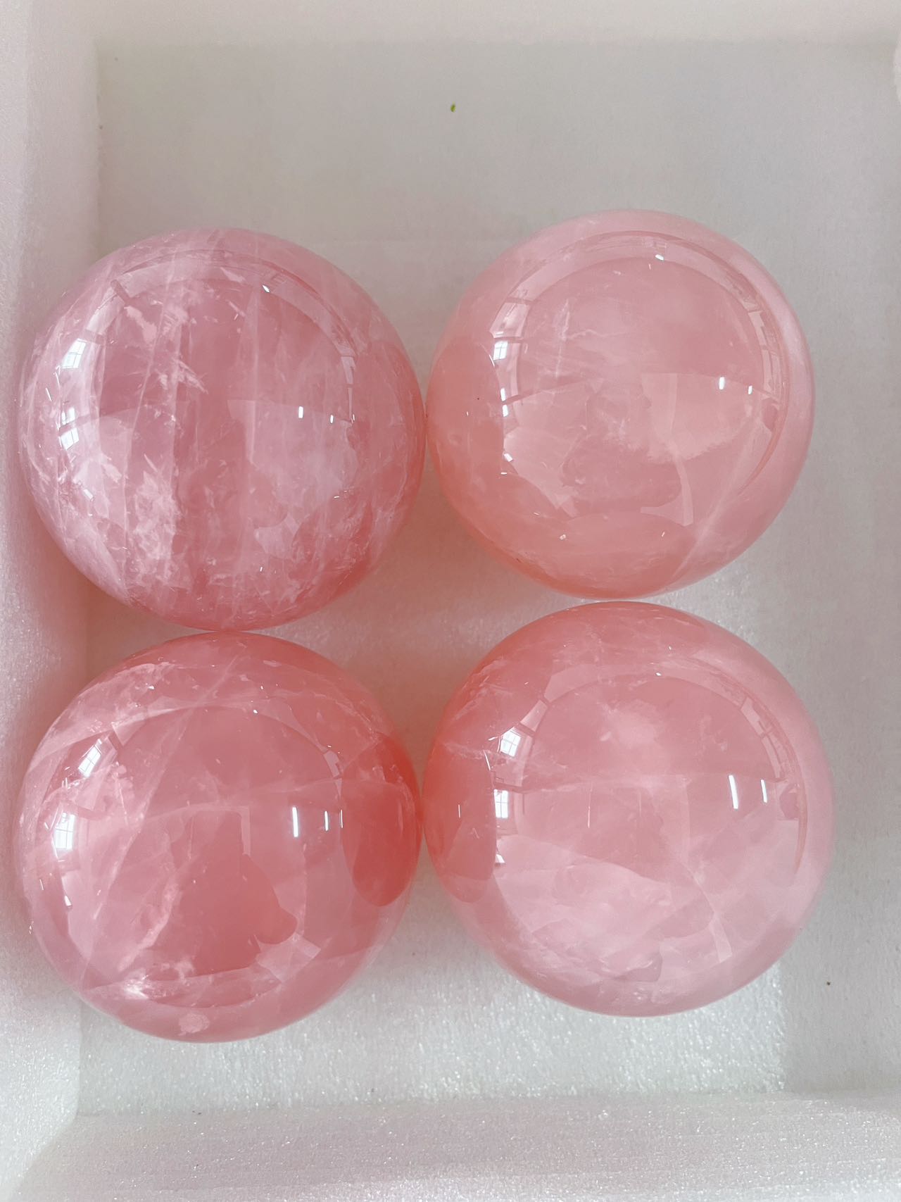 Medium-sized High Quality Rose Quartz Spheres