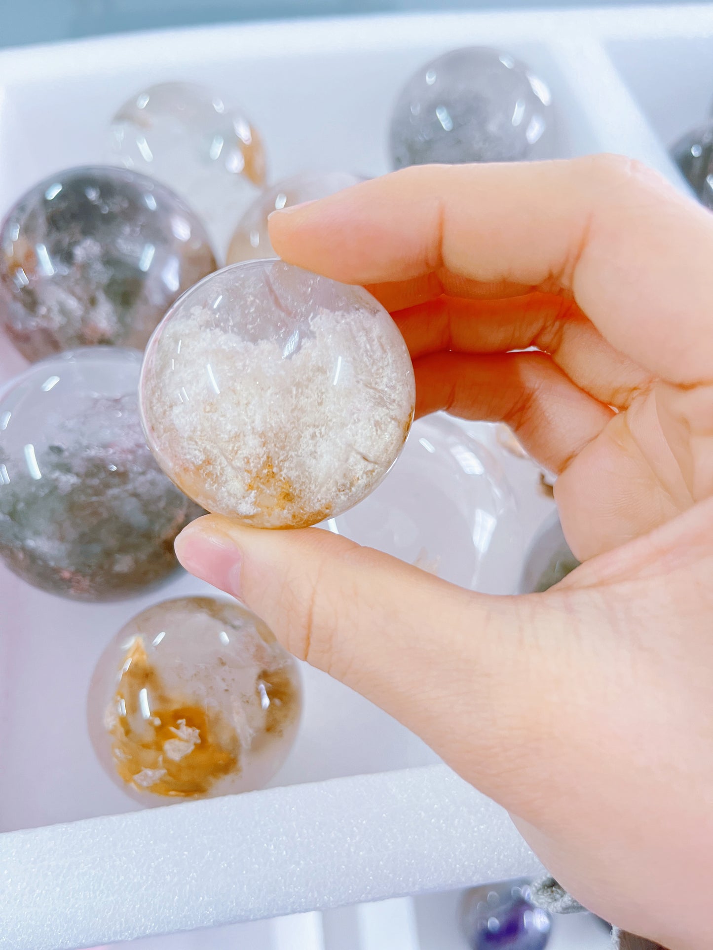 Garden quartz sphere