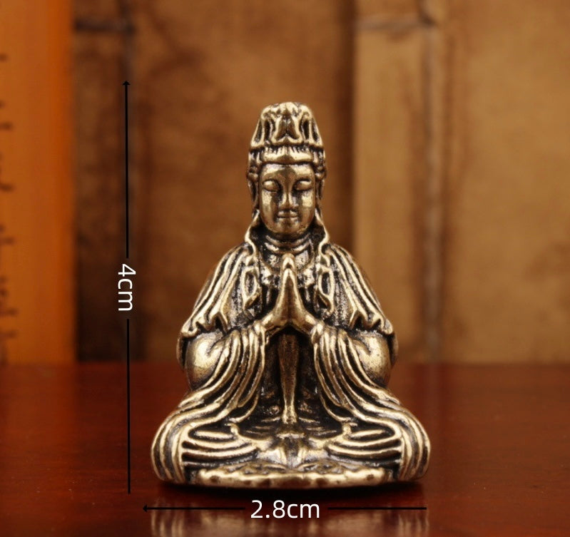 Brass meditating guanyin/buddha