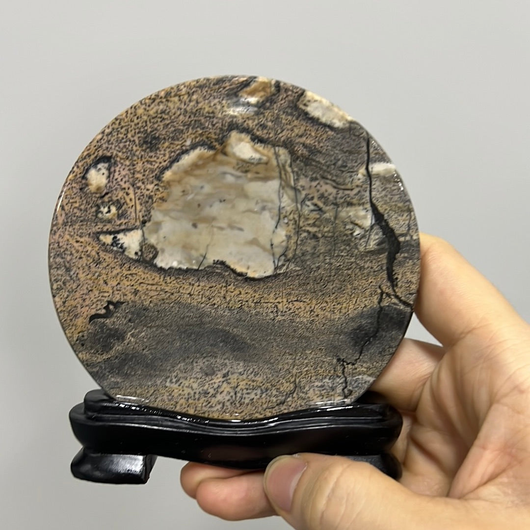 Picture jasper mini round slab 012