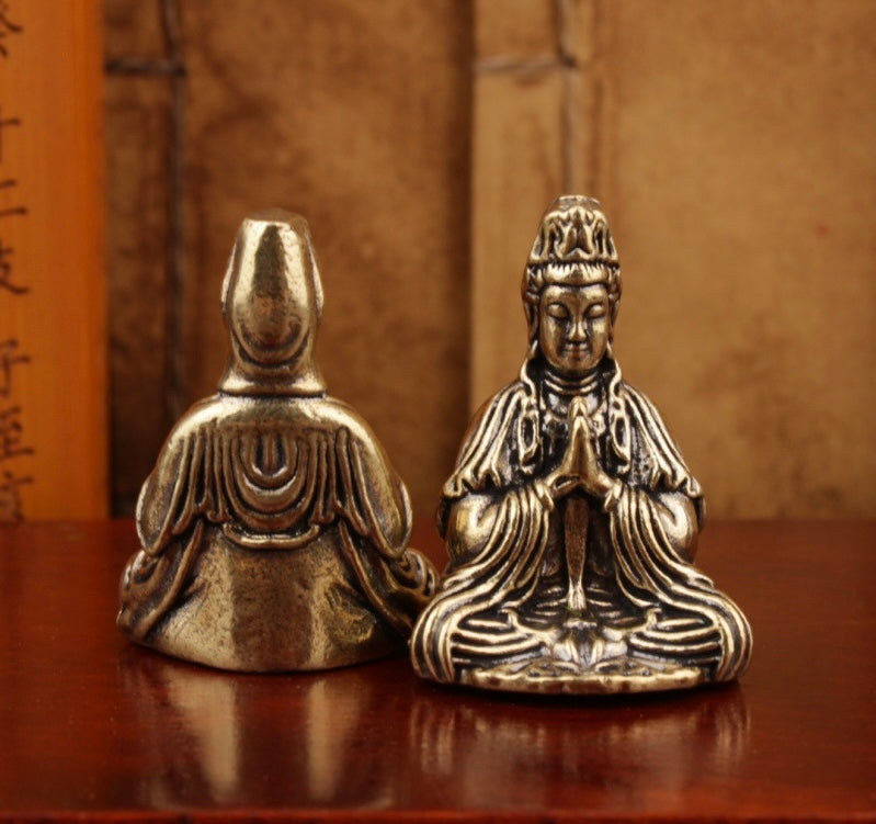 Brass meditating guanyin/buddha