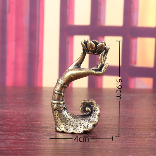 Brass lotus hand incense burner/holder