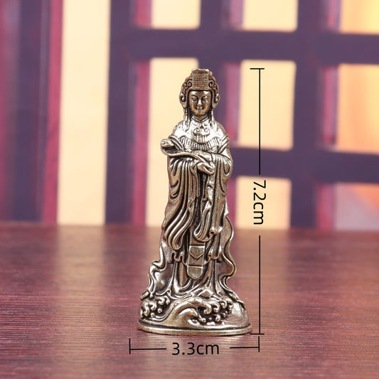 Brass standing sea goddess (Mazu)