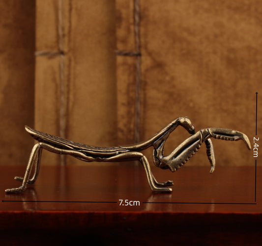 Brass praying mantis