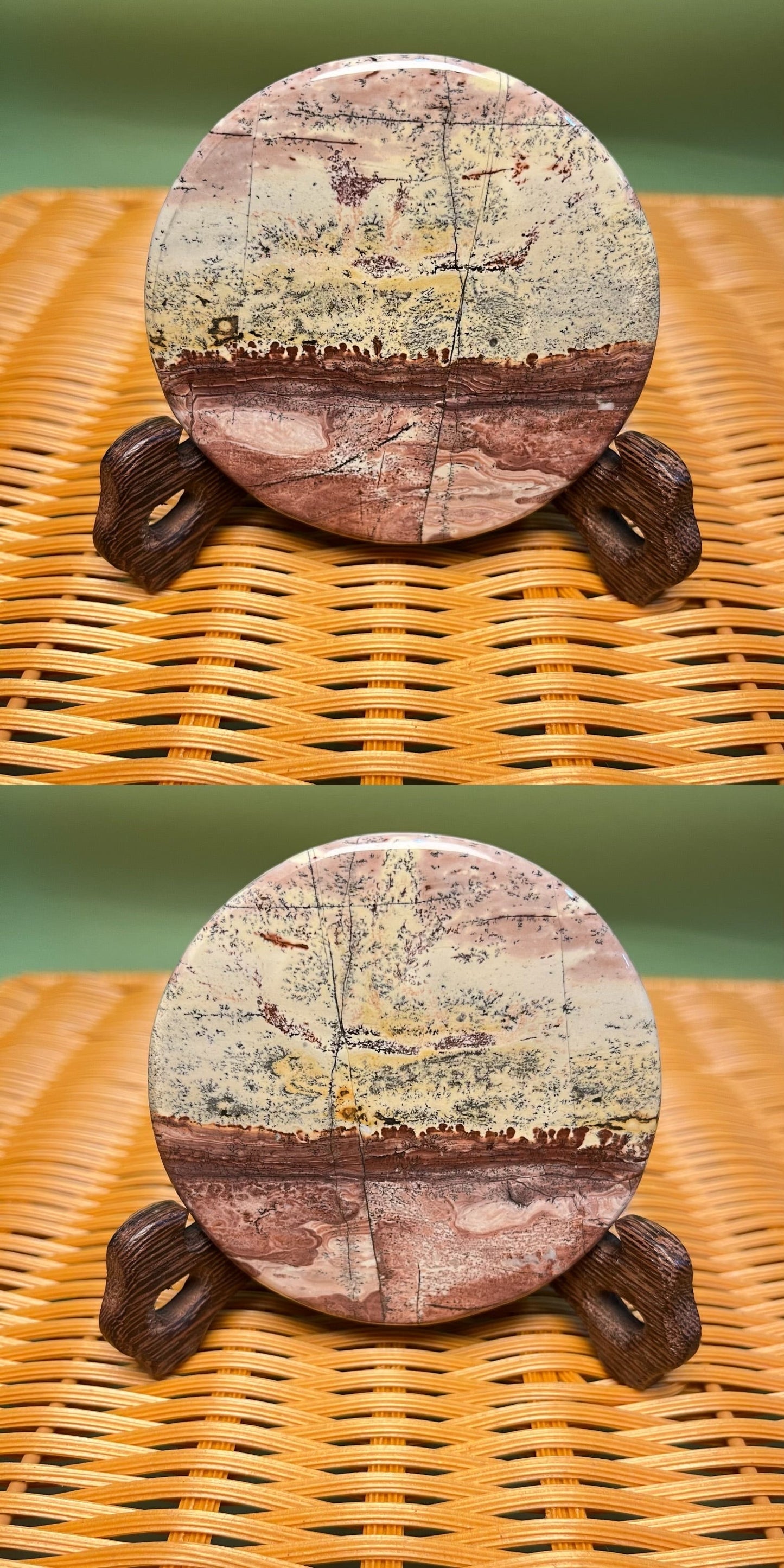 D1008 Picture jasper round coaster