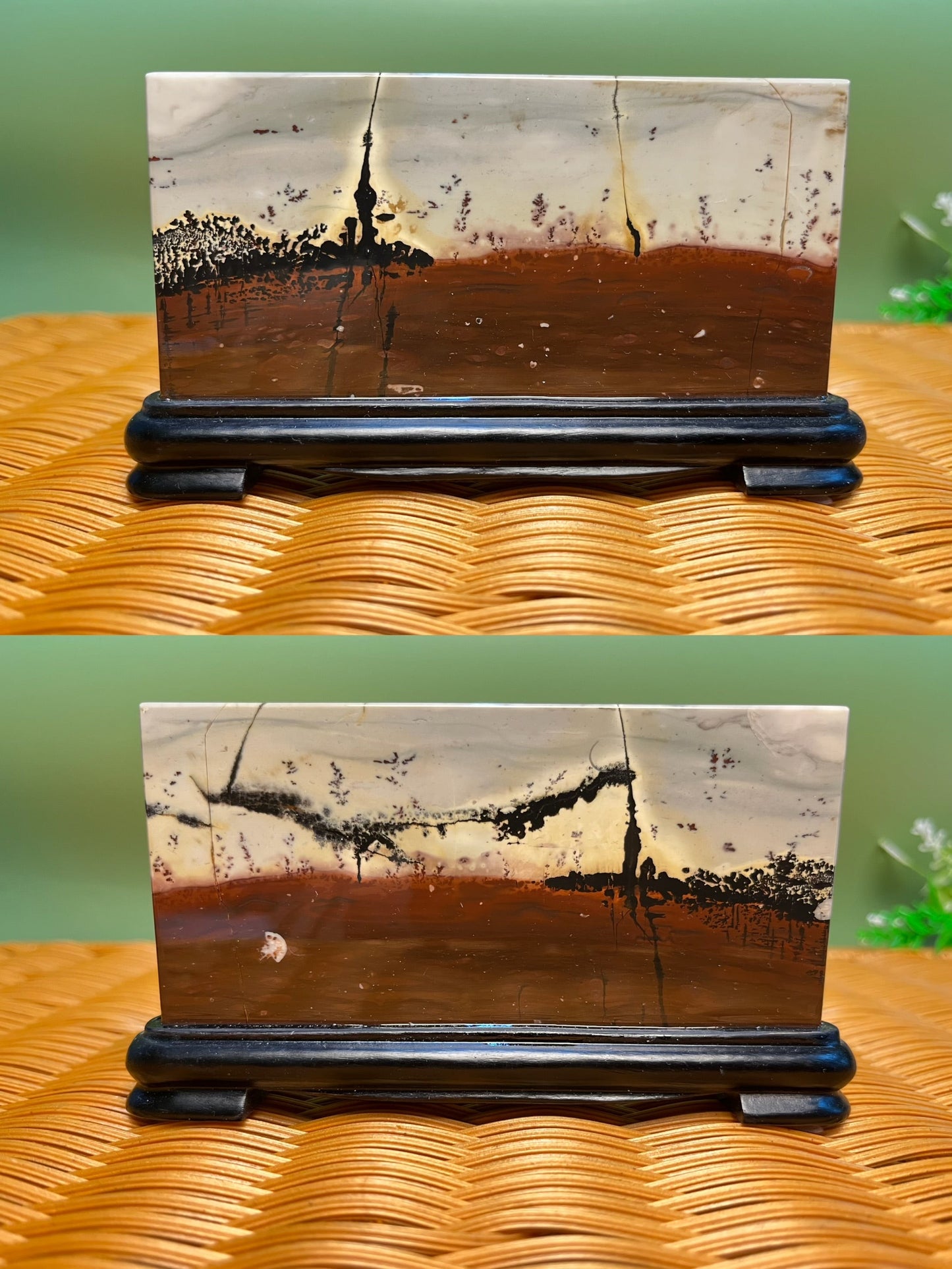 A1028 picture jasper slab 7X12CM with holder