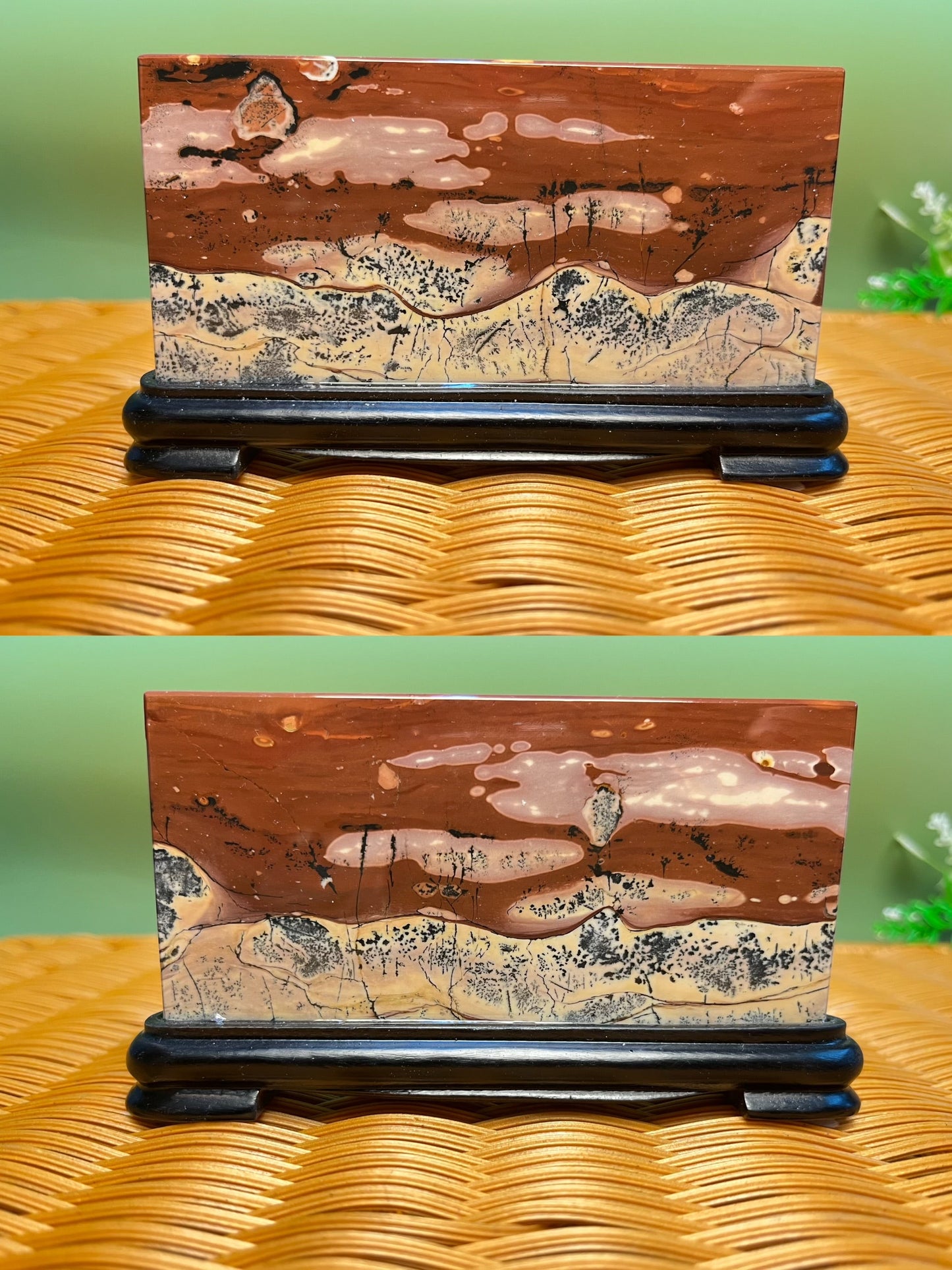 A1032 picture jasper slab 7X12CM with holder