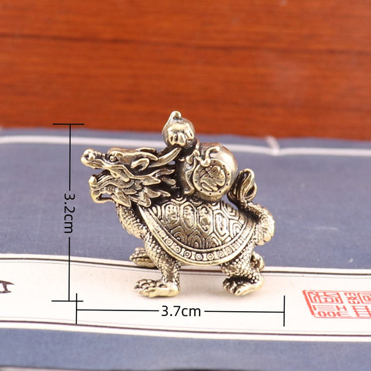 Brass dragon turtle with Hulu (gourd)