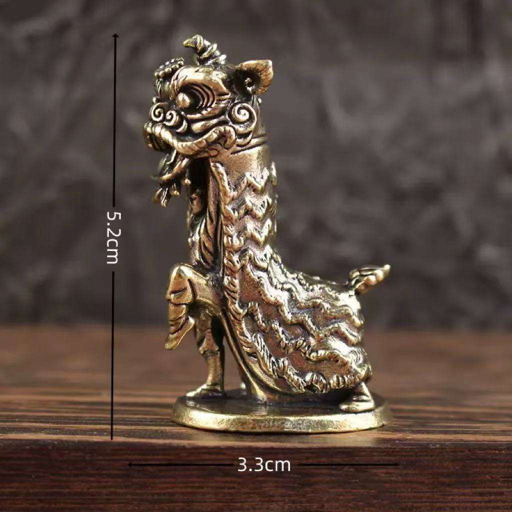 Brass dancing lion