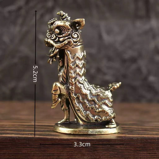 Brass dancing lion