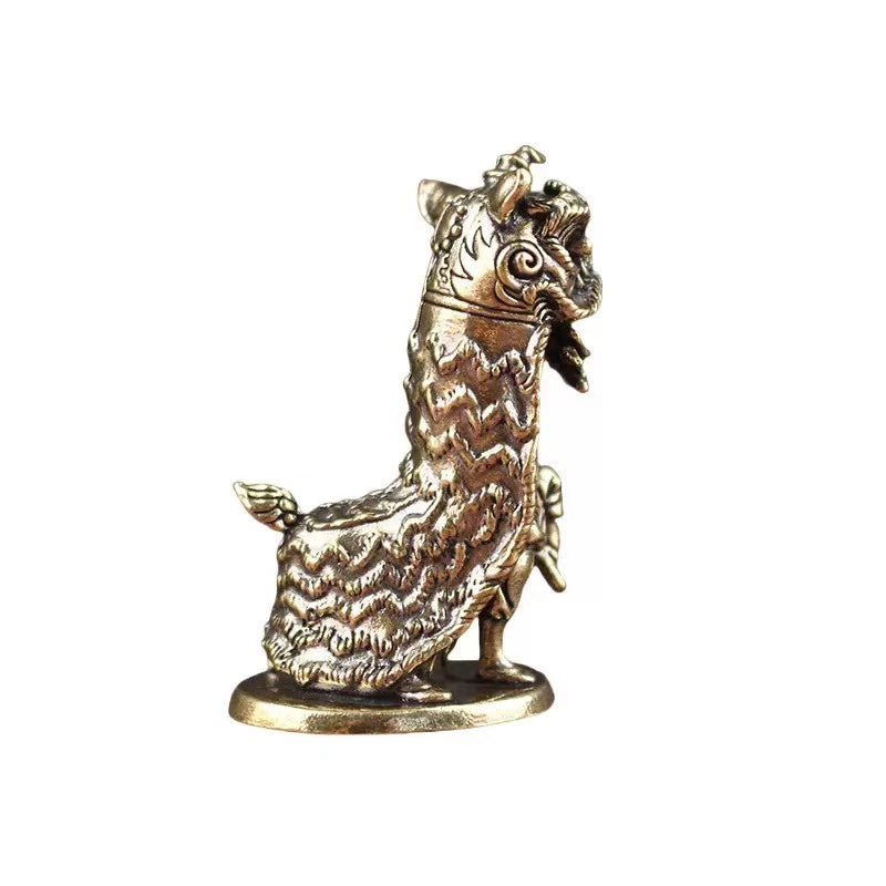 Brass dancing lion