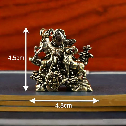 Brass three lucky goats