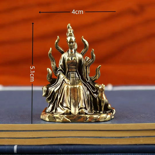 Brass nine tail fox goddess