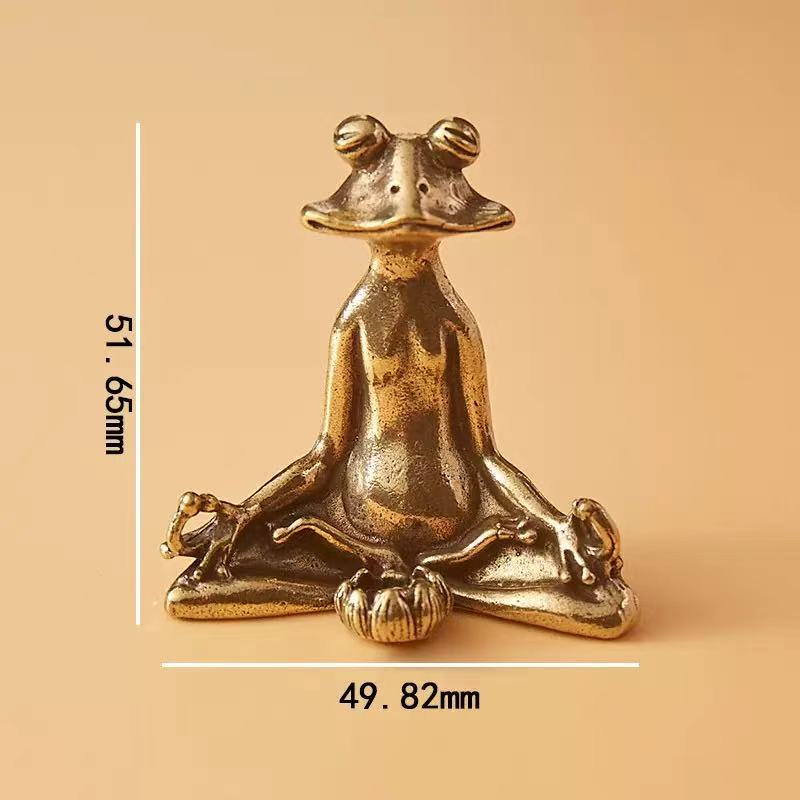 Brass meditating frog incense holder/ burner