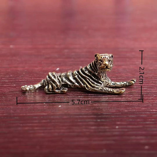 Brass small lying tiger